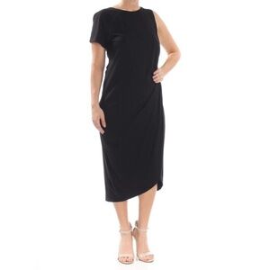 NWT Sanctuary black asymmetrical Salma wrap midi dress size medium